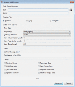 Code Generator Configuration Dialog